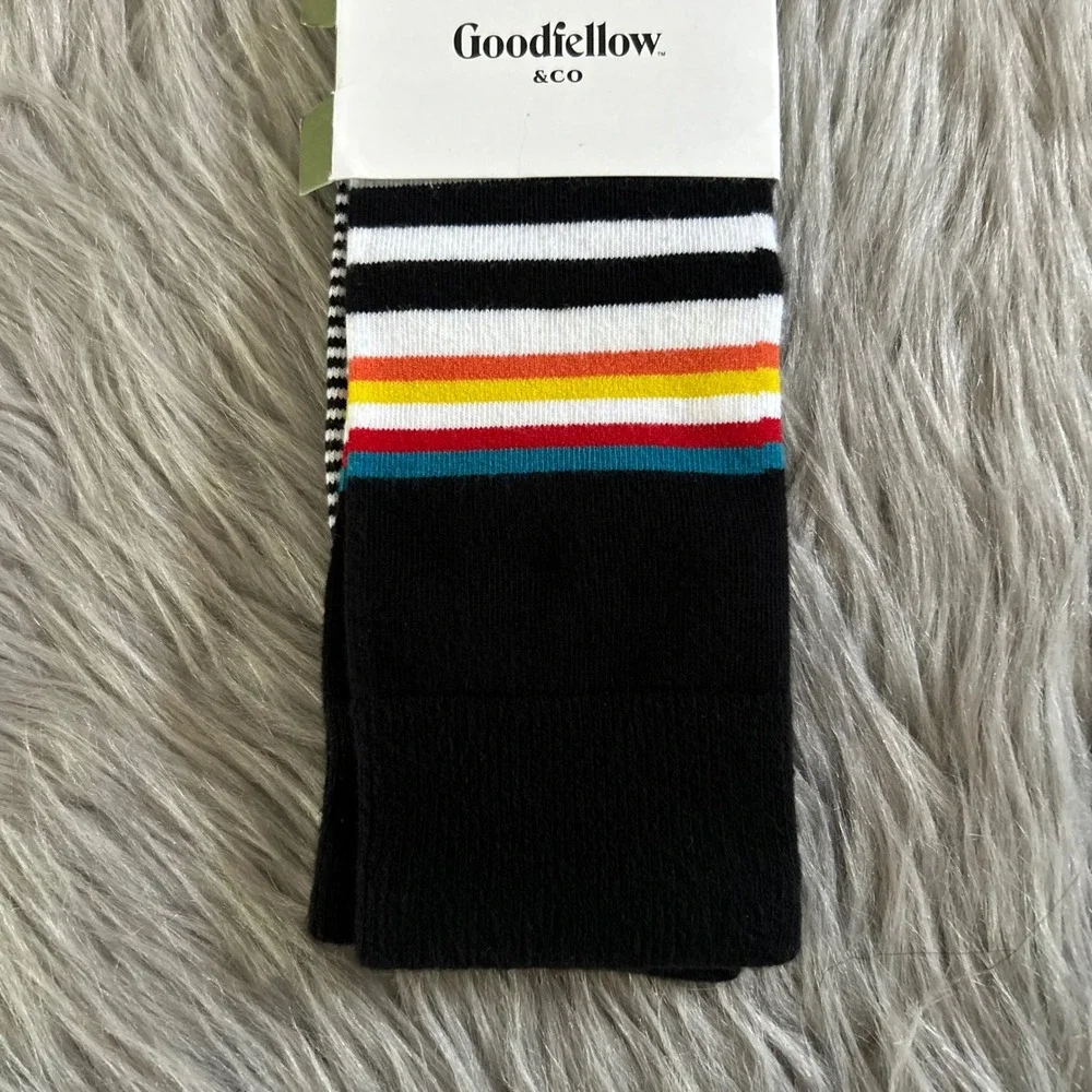 Goodfellow & Co Crew Socks Mens Shoe Size 6-12 Stripe 1 Pair